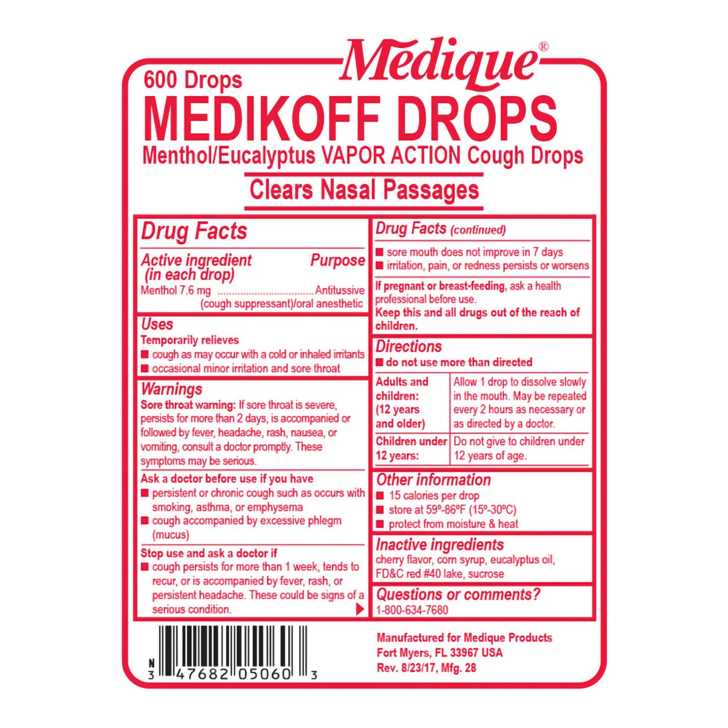 Medikoff® Menthol/Eucalyptus Drops for Coughs and Sore Throats