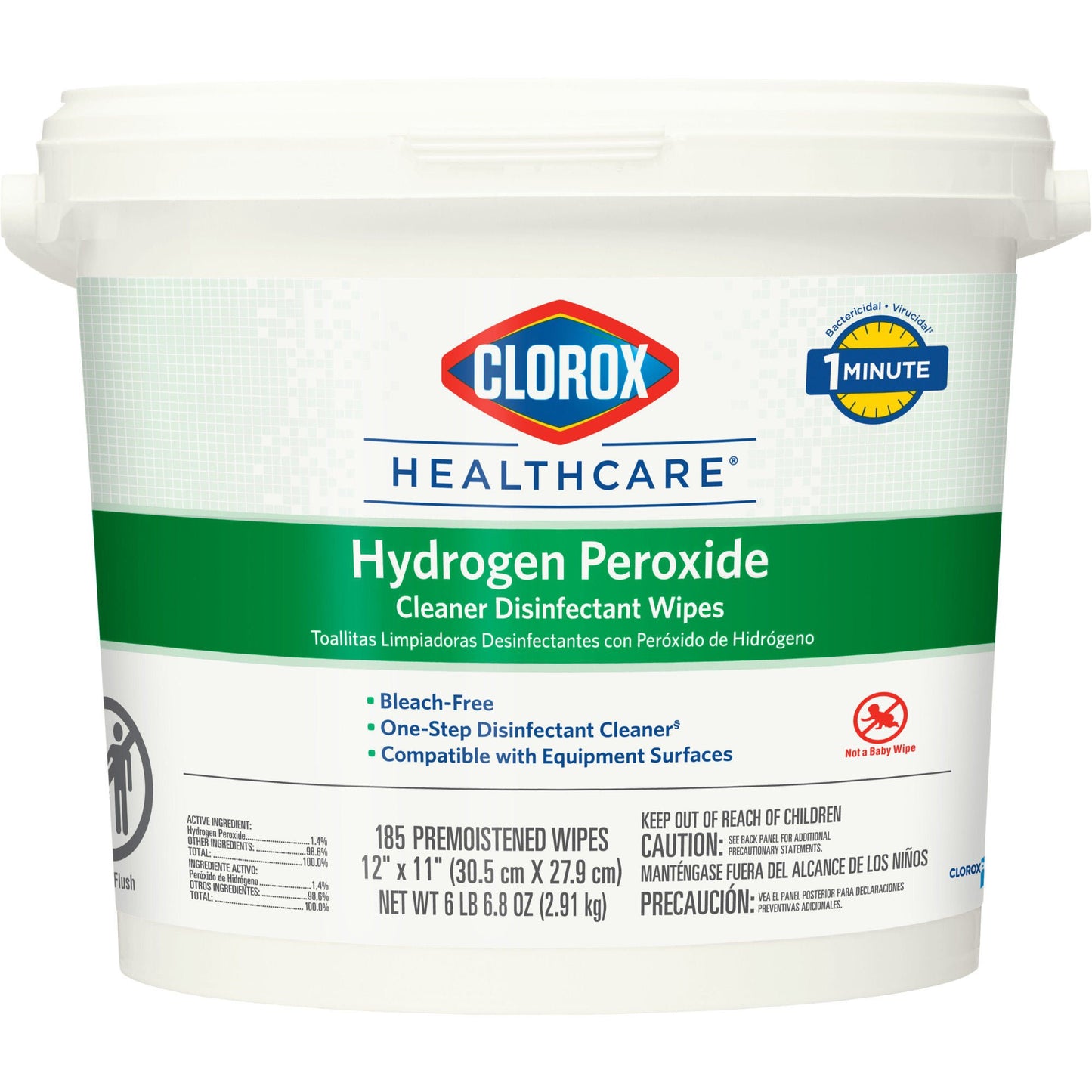 Clorox Healthcare® Hydrogen Peroxide Cleaner Disinfectant Wipes, Bucket, .