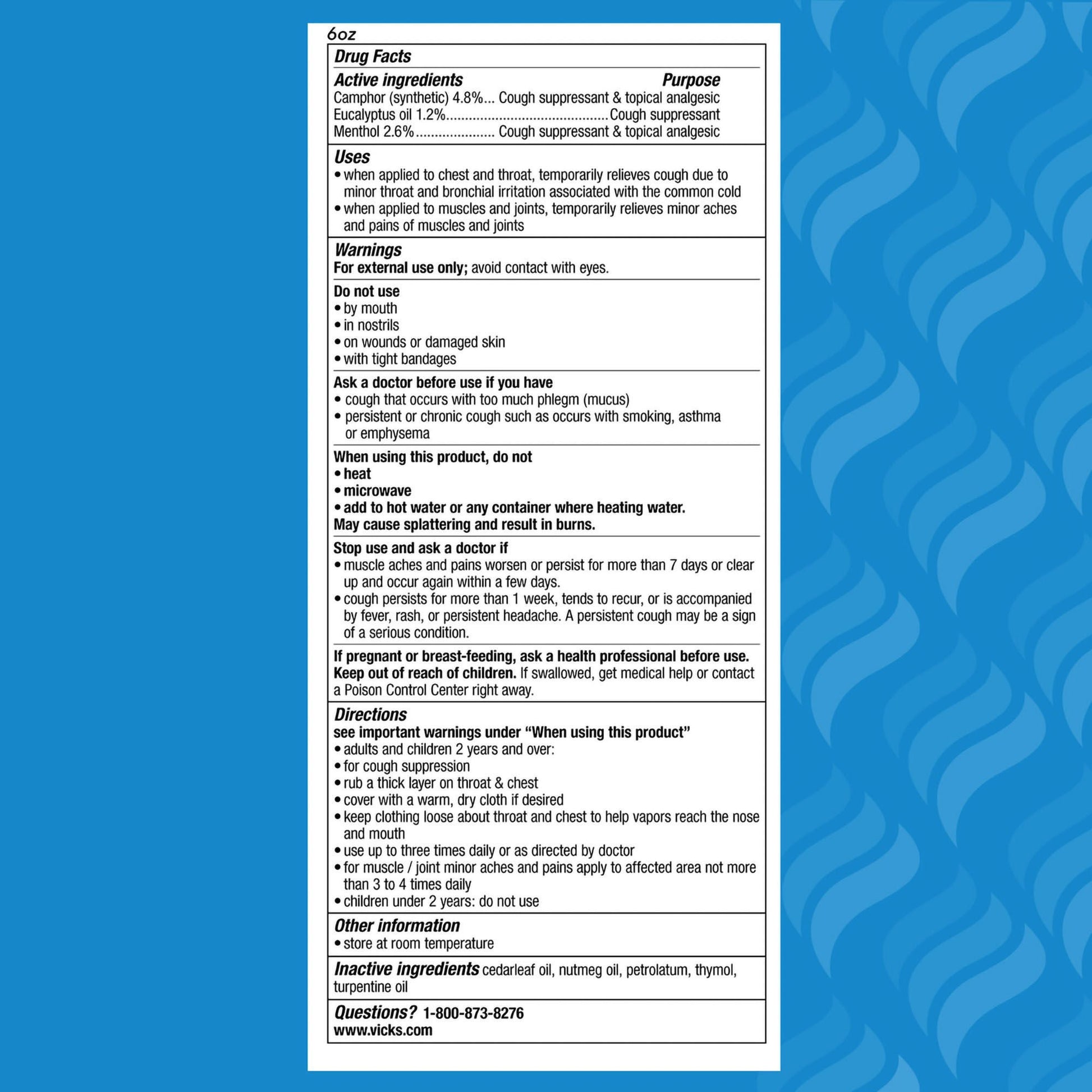 Vicks® VapoRub® Cough Suppressant Topical Analgesic Ointment