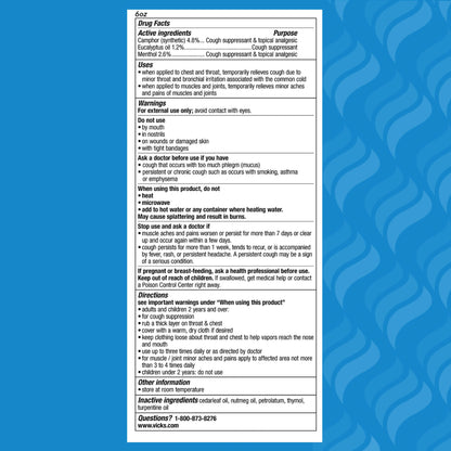 Vicks® VapoRub® Cough Suppressant Topical Analgesic Ointment