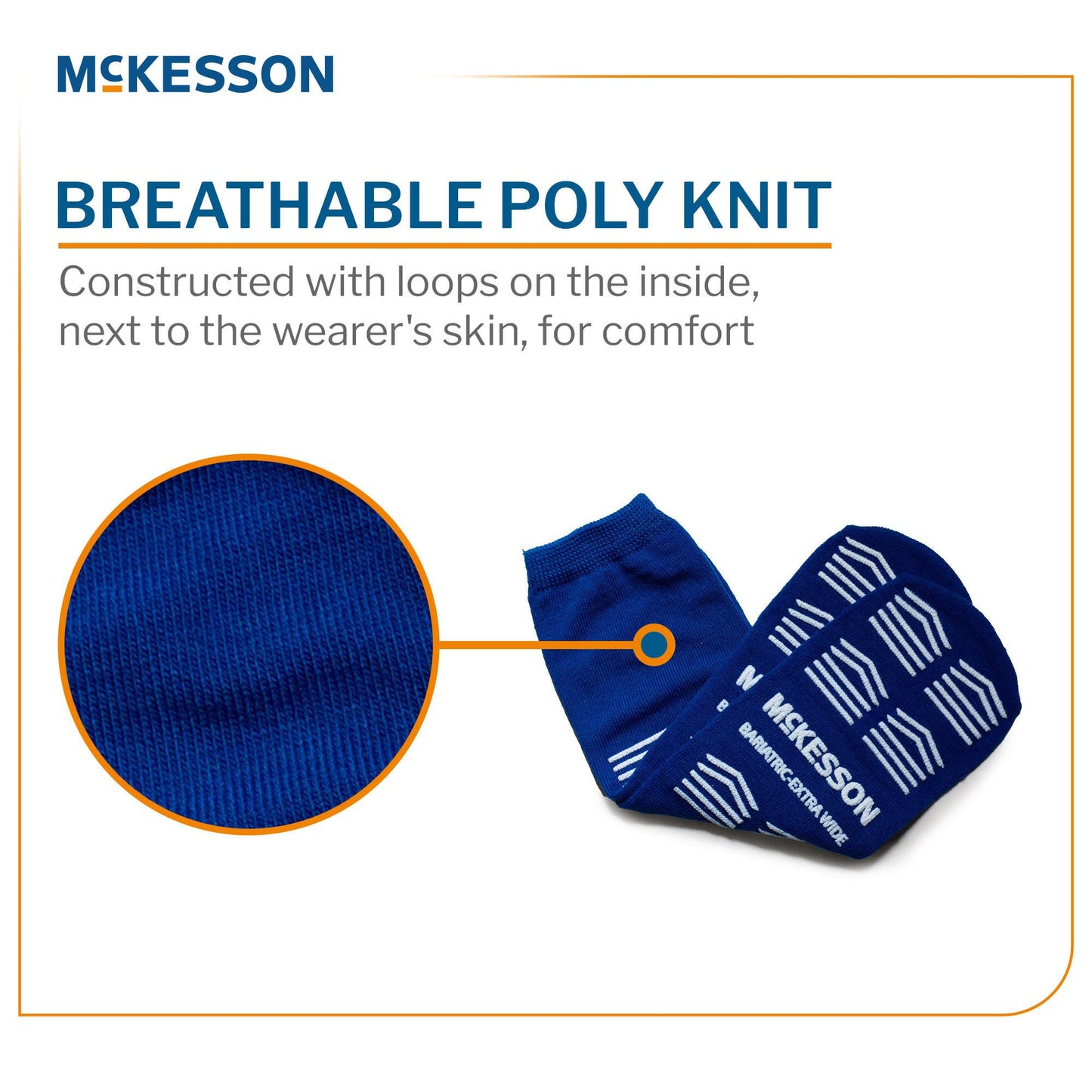 McKesson Slipper Socks, Double Tread, Bariatric, Kingfisher Blue