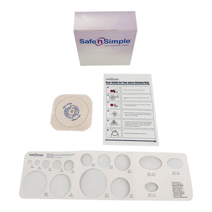 Safe n Simple Ostomy Barrier Trim to Fit, Standard Wear Flexible Tape Flange Up to 1-1/4 Inch Opening 4--1/2 Inch