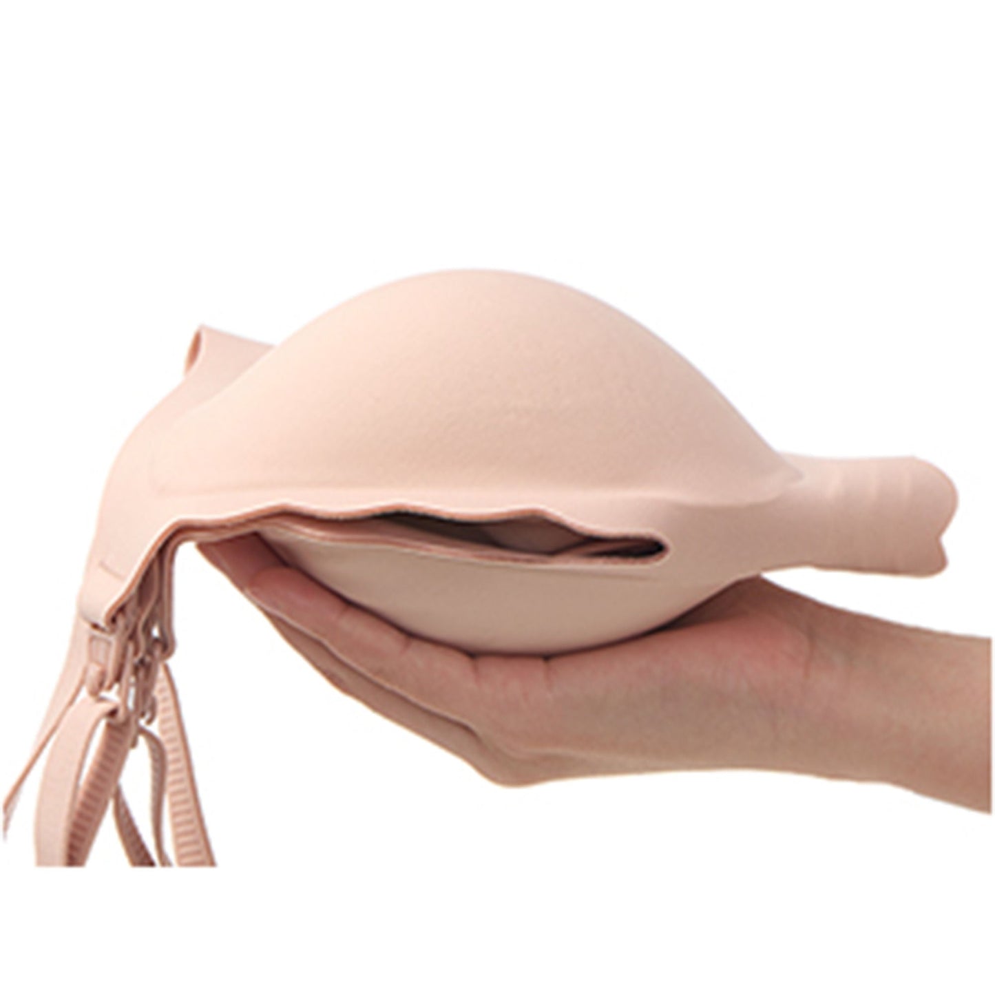 Momcozy Jelly Strip Nursing Bra 36 to 38 Inch Chest Large Beige Back Hook and Eye Closure Adjustable Shoulder Strap