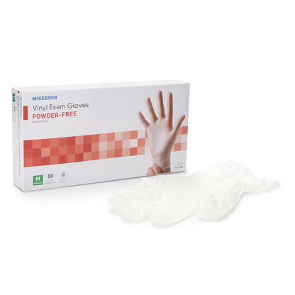 McKesson Confiderm® Vinyl Exam Gloves, Clear