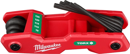 Milwaukee 8-Key Folding Hex Key Set - Torx 48-22-2184 | 8-Piece, Black Oxide