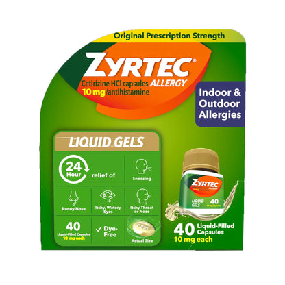 Zyrtec Allergy Relief 10 mg Strength Liqui-Gel