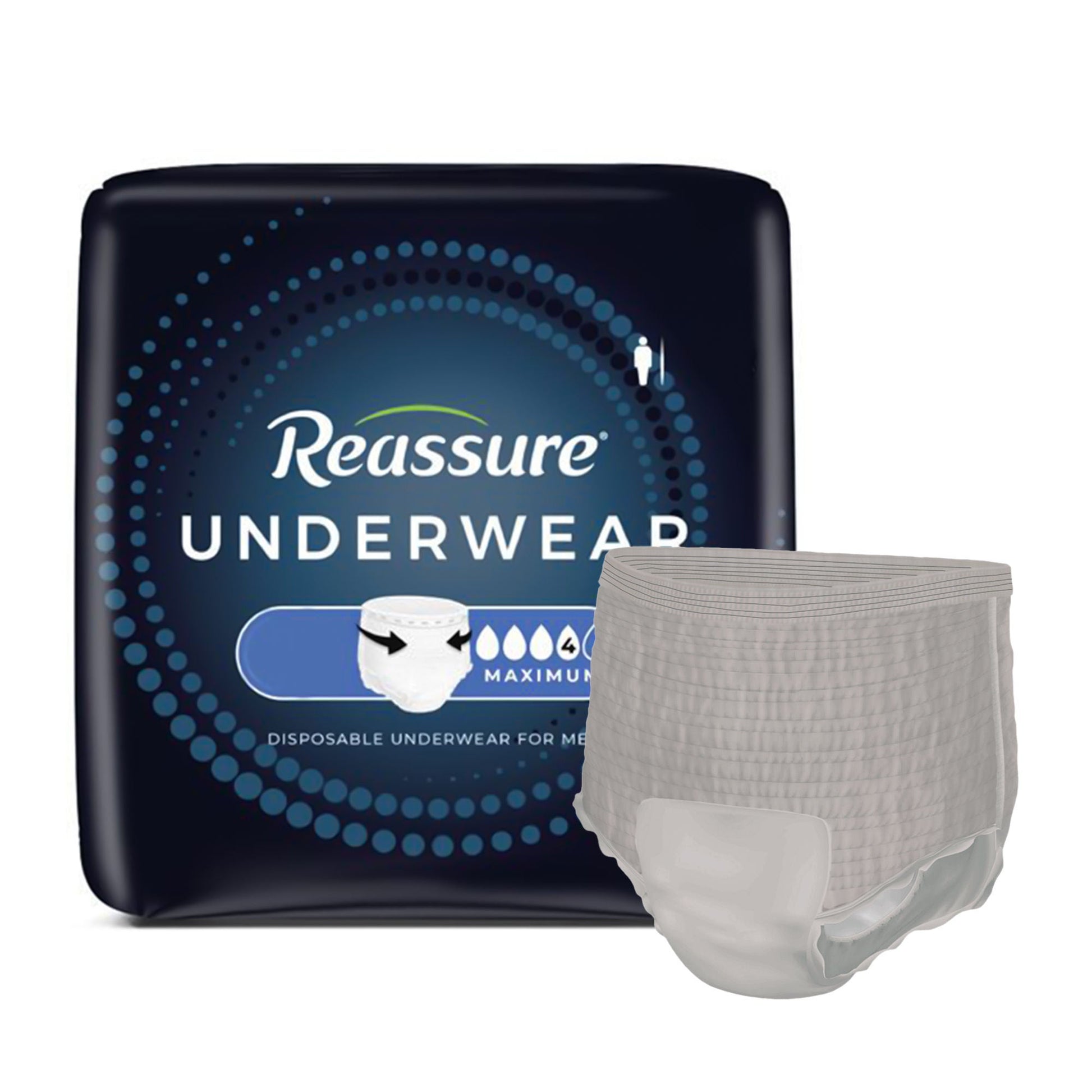 Reassure® Maximum Absorbent Underwear for Men, Medium – Heavy Absorbency