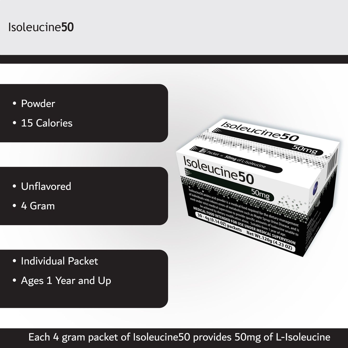 Isoleucine50 Medical Food for use in the Dietary Management of MSUD