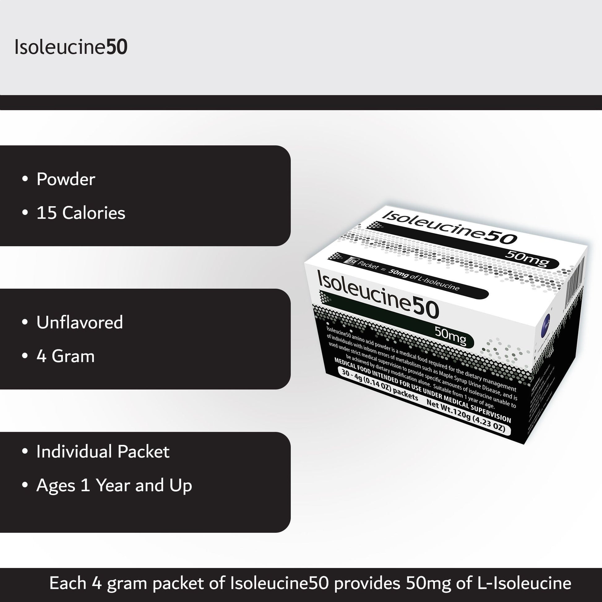 Isoleucine50 Medical Food for use in the Dietary Management of MSUD