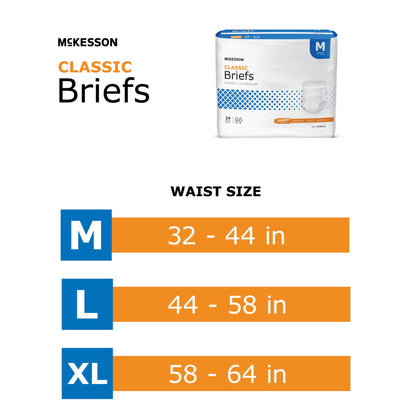 McKesson Classic Light Absorbency Incontinence Brief, Extra Large