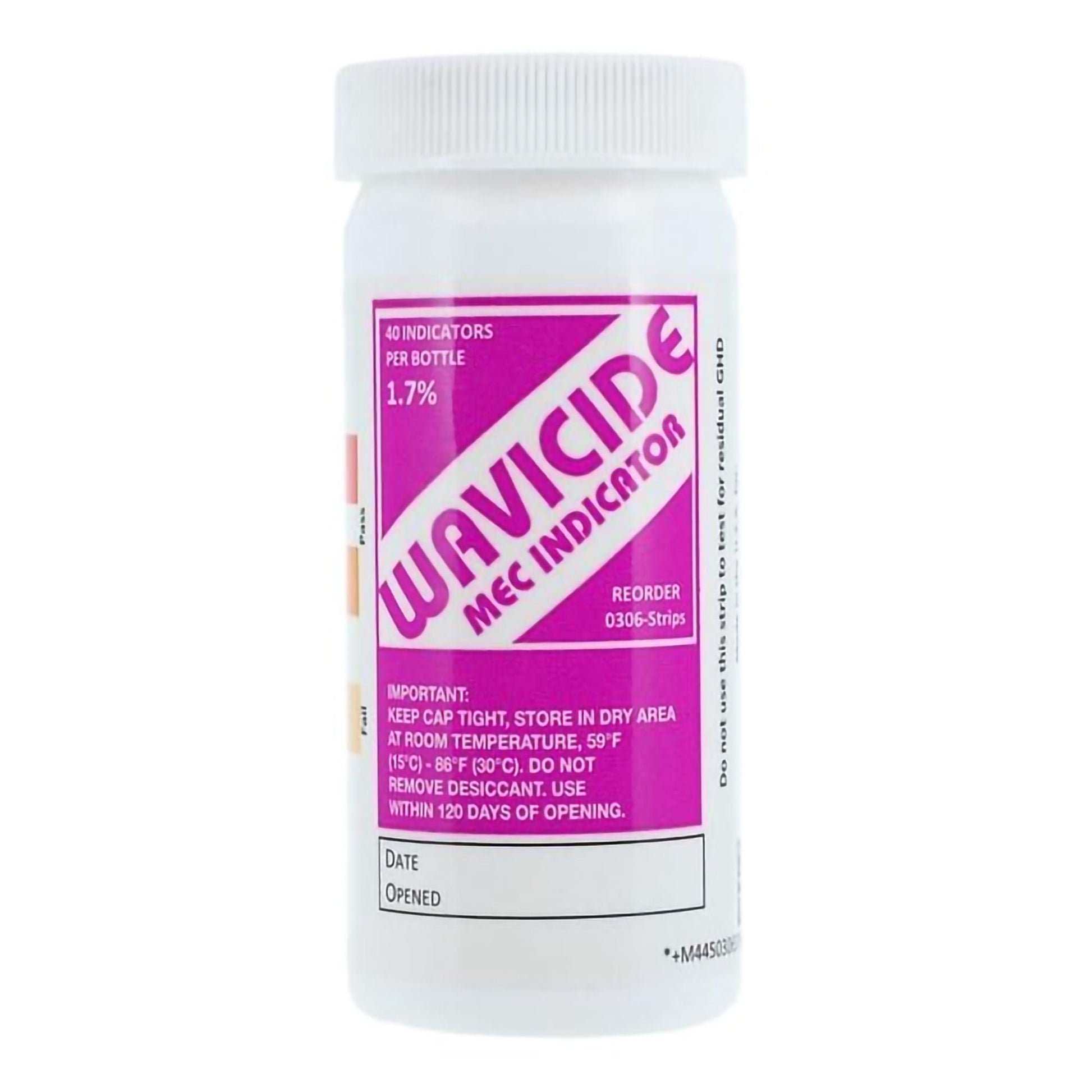 Wavicide-01 Glutaraldehyde Concentration Indicator RTU Pad 40 Test Strips Bottle Single Use