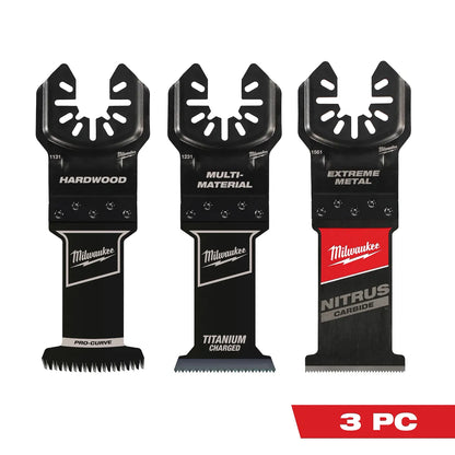 Milwaukee 3 PC Universal Fit Oscillating Multi-Tool Blade Set 49-10-9001 | 3-Piece