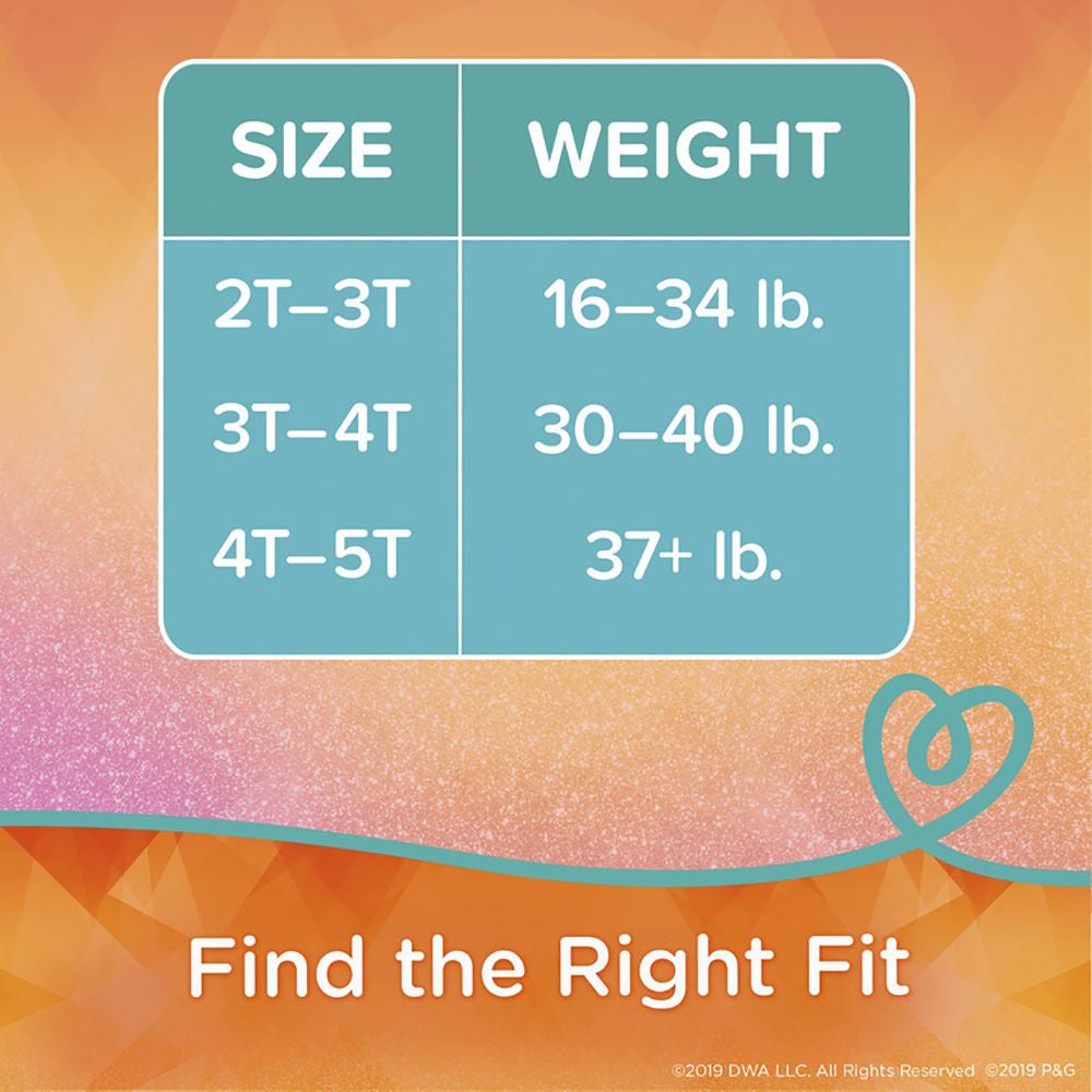 Pampers Easy Ups Female Toddler Training Pants Pull On with Tear Away Seams Disposable Moderate Absorbency