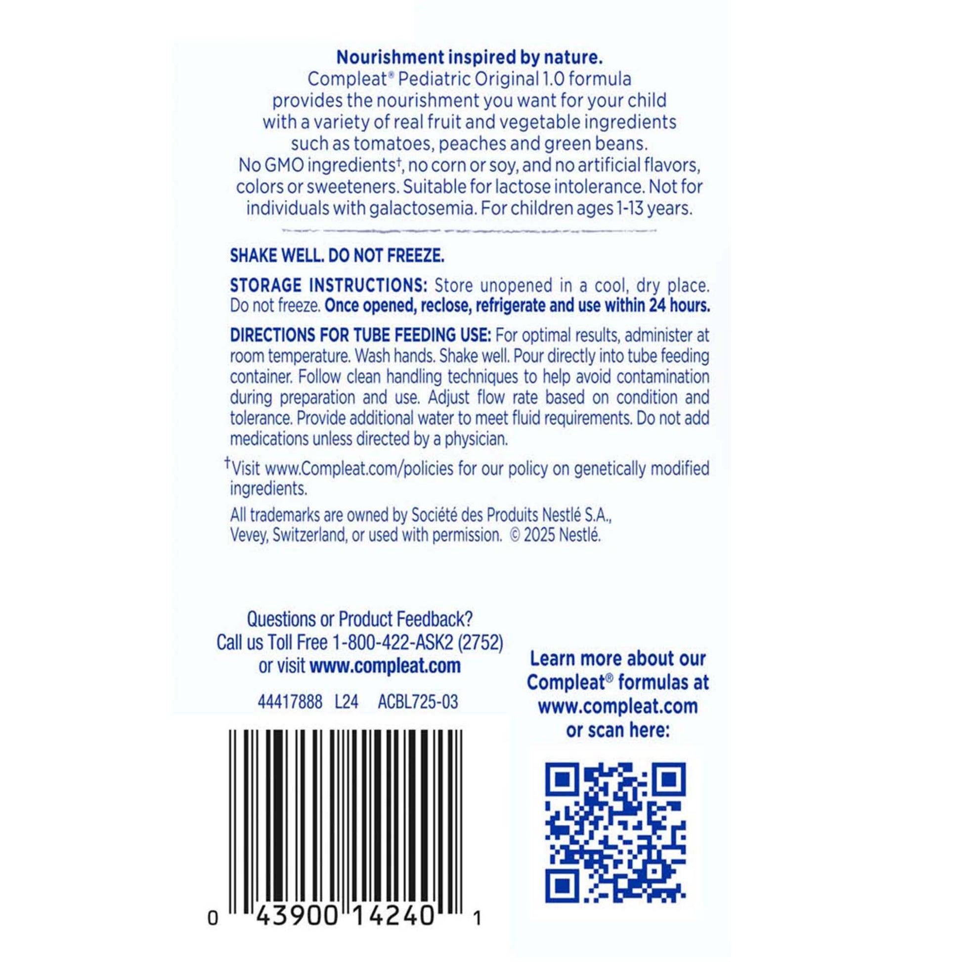 Compleat® Pediatric Ready to Use Pediatric Tube Feed Formula, carton