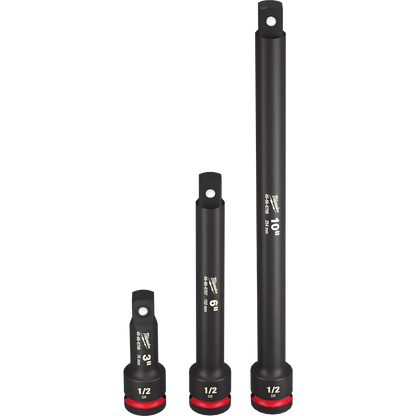 Milwaukee 3PC SHOCKWAVE Impact Duty 1/2"Drive Extension Set 49-66-6715 | 1/2 in Drive, 3-Piece