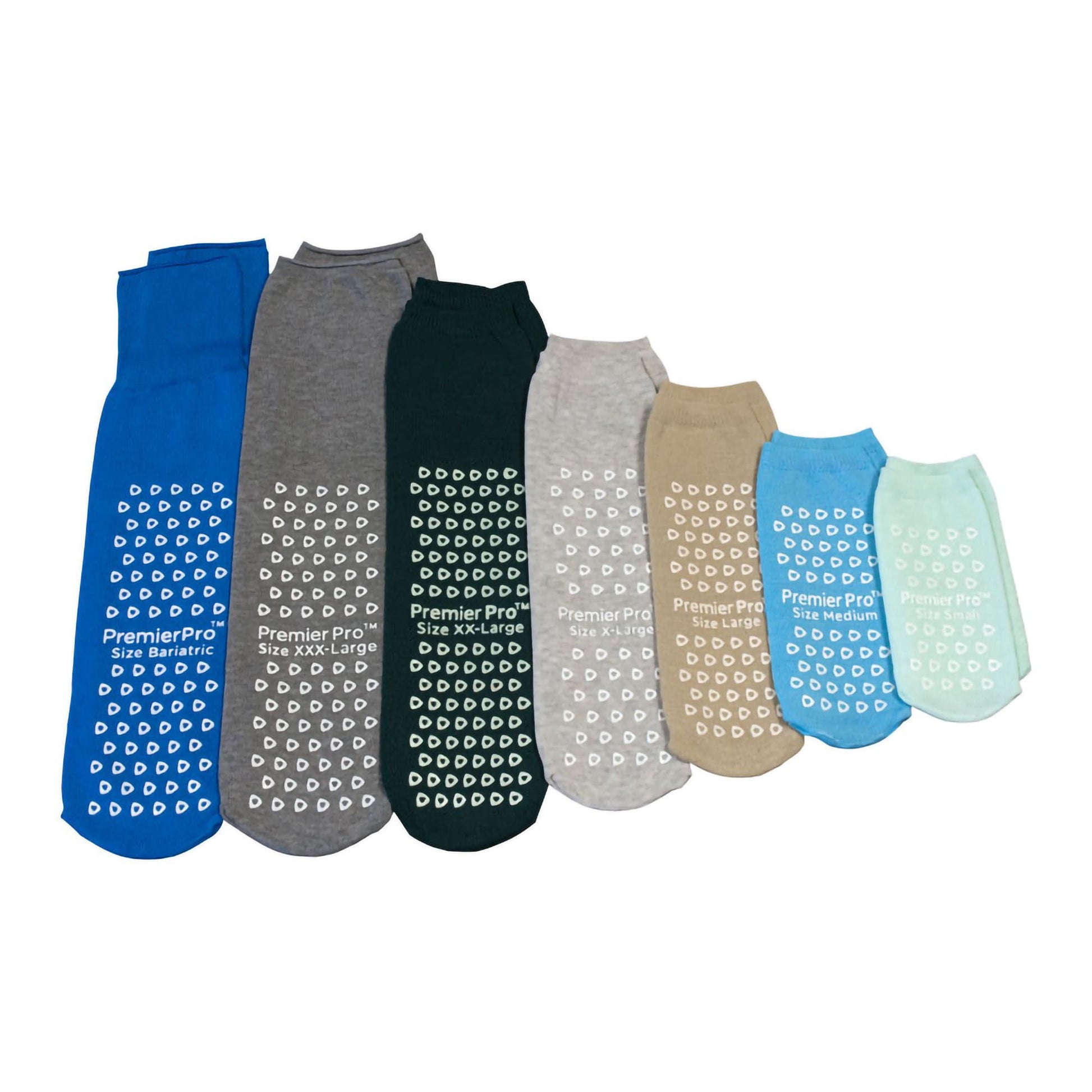PremierPro Slipper Socks Unisex Adult 2X-Large Double Tread Single Patient Use Light Green