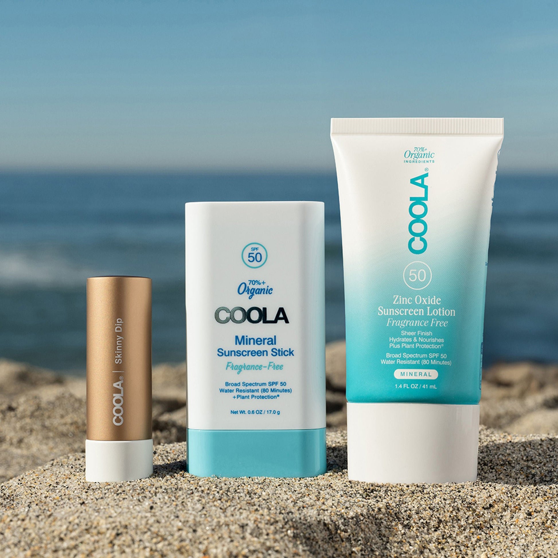 COOLA Mineral Suncare Travel Kit SPF 30 / SPF 50 Lotion / Stick Pouch