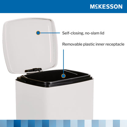 McKesson White Square Step-On Trash Can