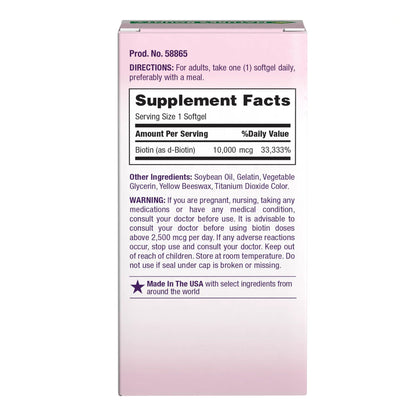 Nature's Bounty® Optimal Solutions Biotin 10,000 mcg Rapid Release Softgels