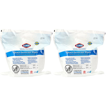 Clorox Healthcare® Bleach Germicidal Wipes, Refill Pouch, .