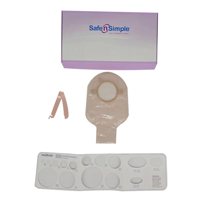 Safe n Simple Ostomy Pouch Two-Piece System Length Without Barrier Drainable