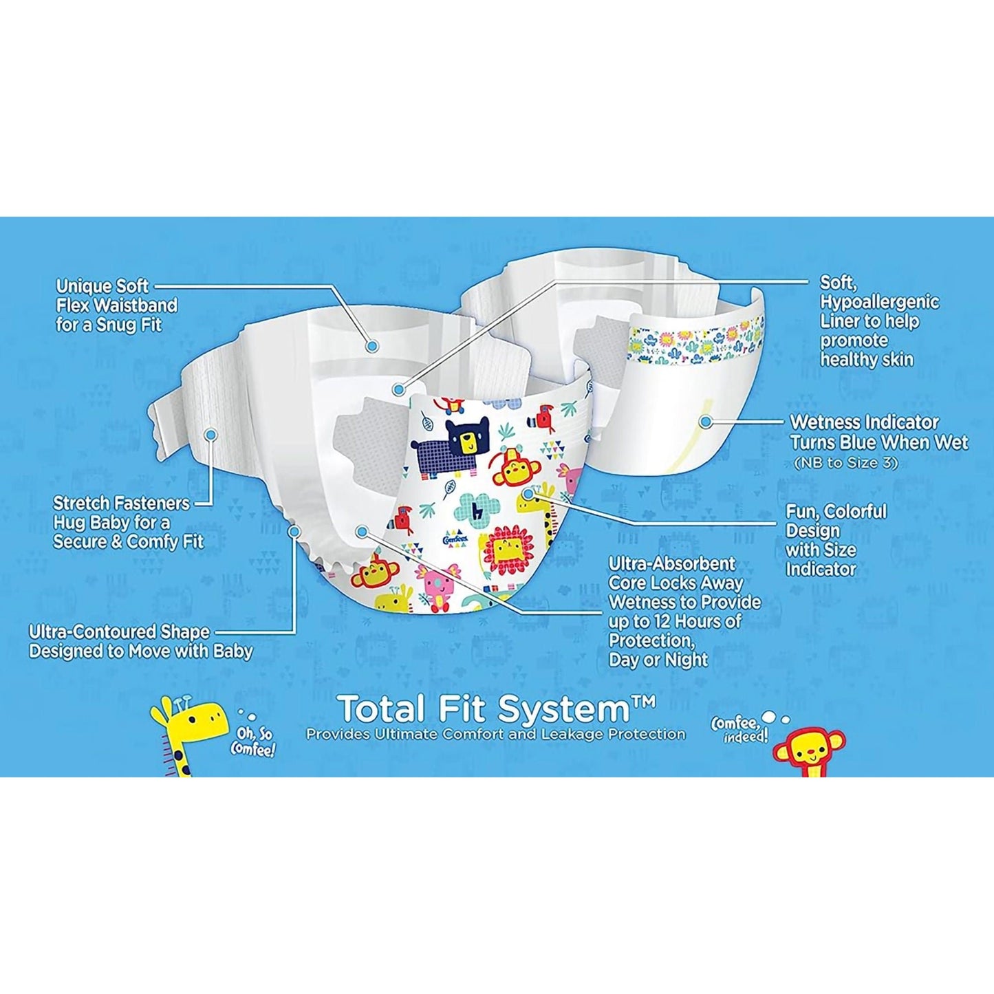 Comfees® Premium Diapers, Unisex, Baby, Tab Closure