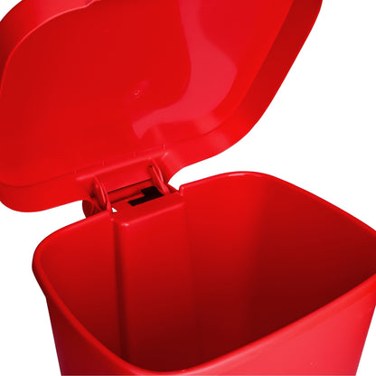 McKesson Waste Can with Step-On Pedal, Plastic, Red, x 18.9 Inch