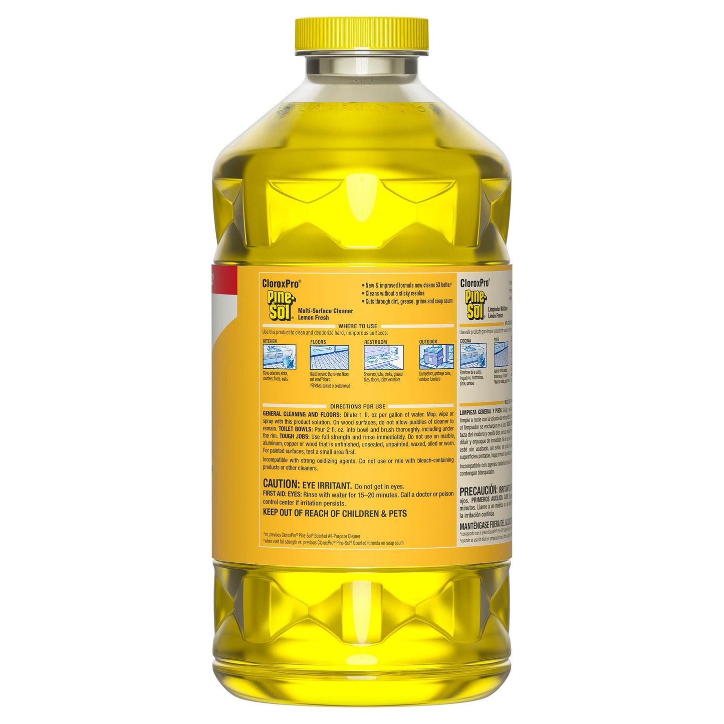 Pine-Sol Surface Disinfectant Cleaner Manual Pour Liquid Bottle Lemon Scent
