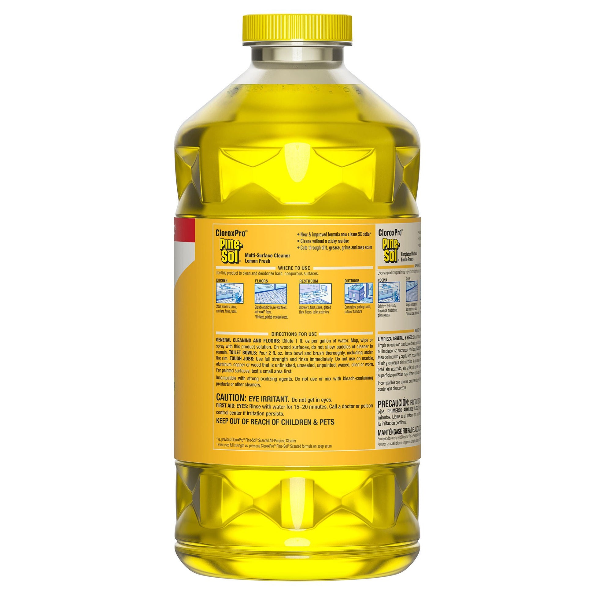 Pine-Sol Surface Disinfectant Cleaner Manual Pour Liquid Bottle Lemon Scent