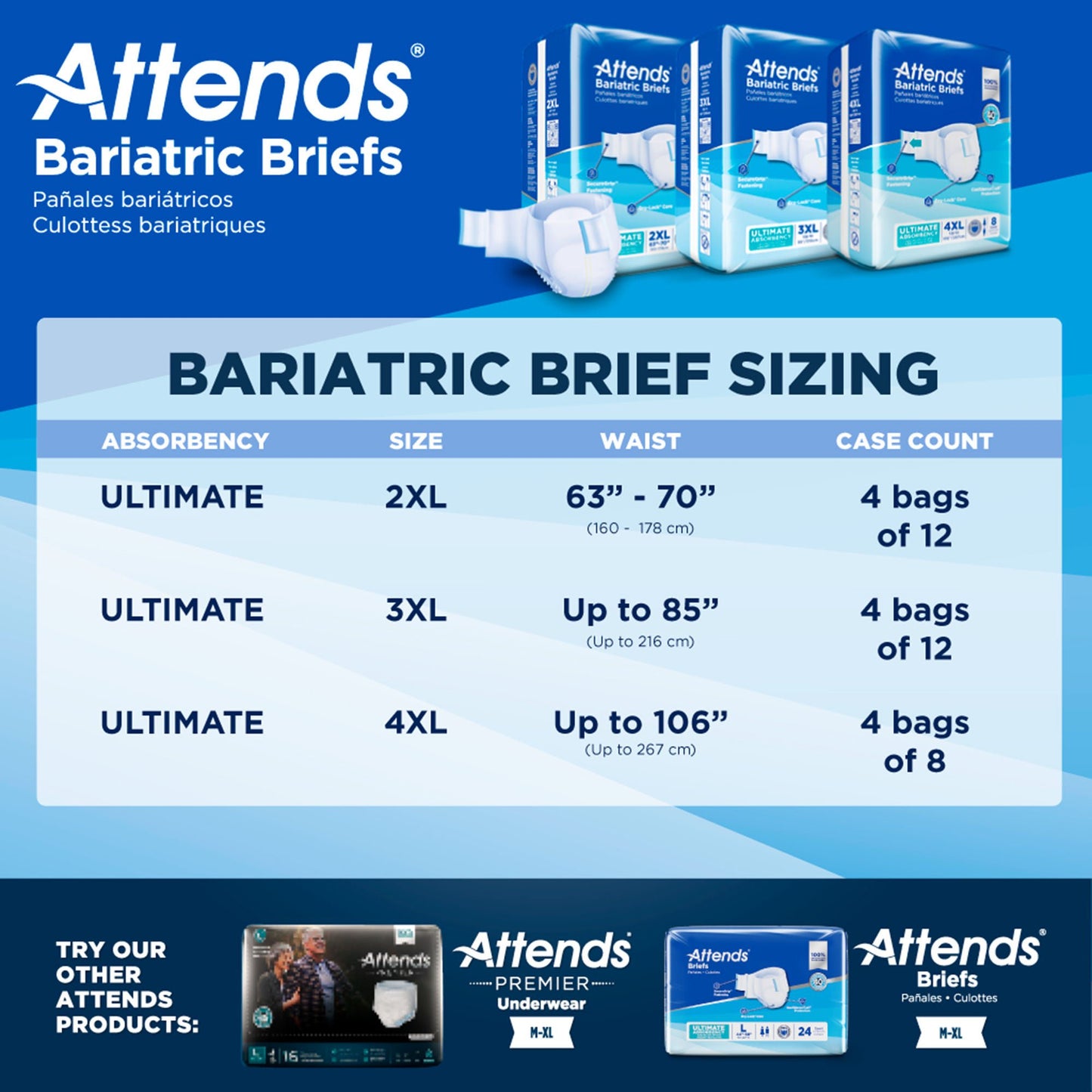 Attends® Bariatric Briefs