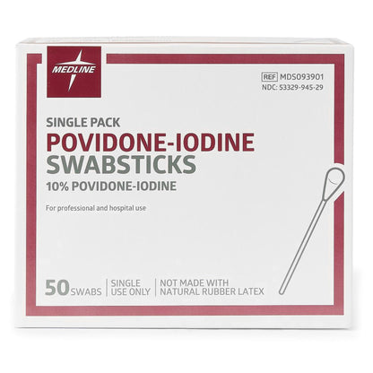 Medline Povidone Iodine Swabsticks