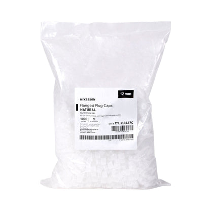 McKesson Flanged Plug Cap, Colorless, Polyethylene, for 12 mm Tubes