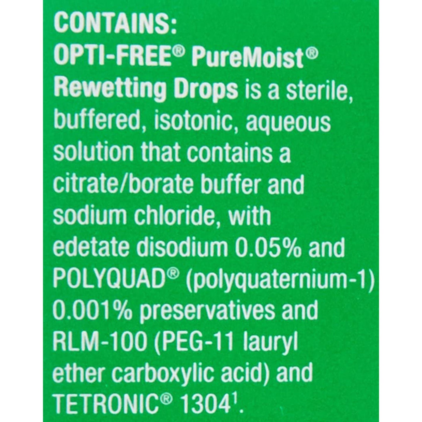 Opti-Free® Puremoist® Citrate Buffer / Sodium Chloride Rewetting Drops