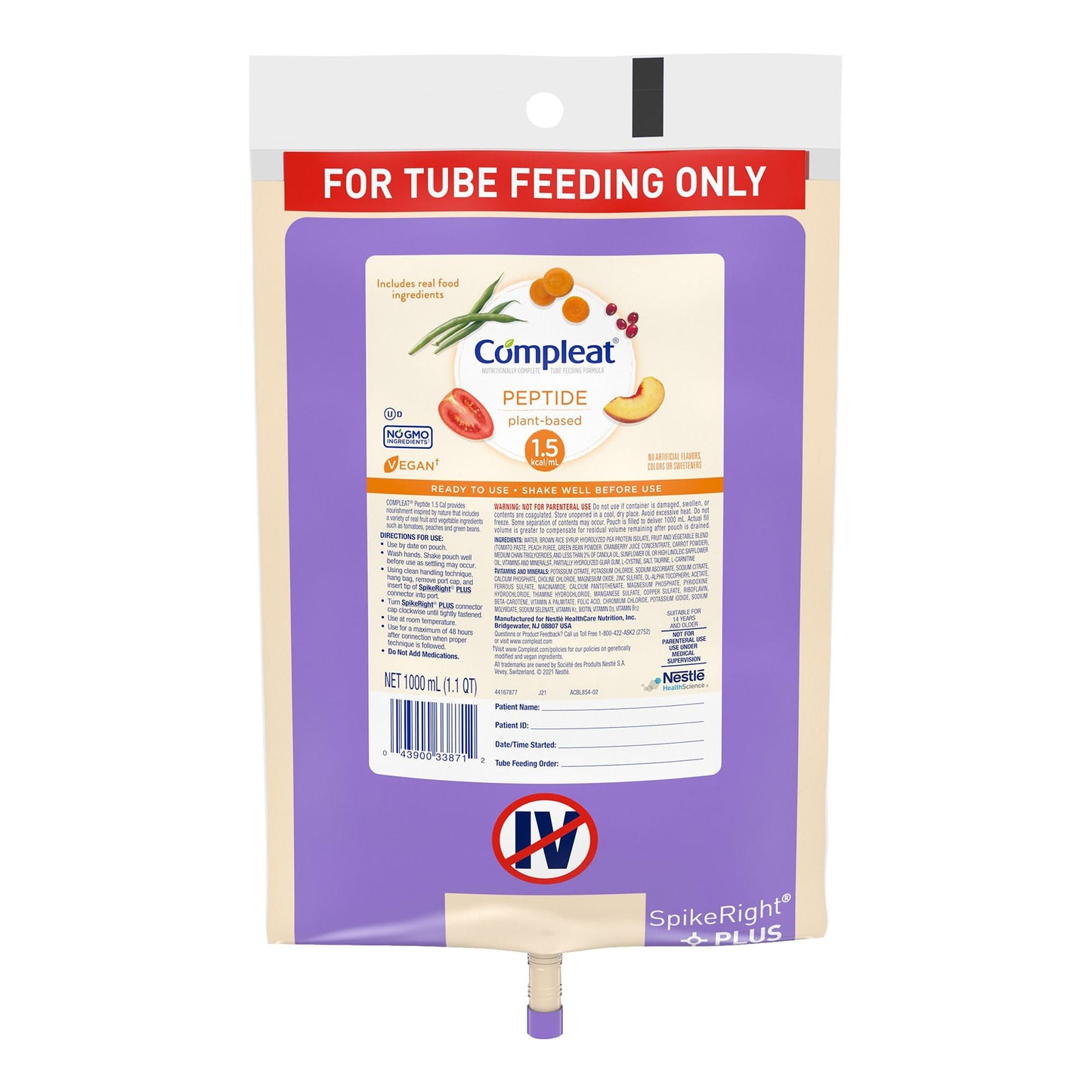 Compleat® Peptide Plant-Based 1.5 Tube Feeding Formula