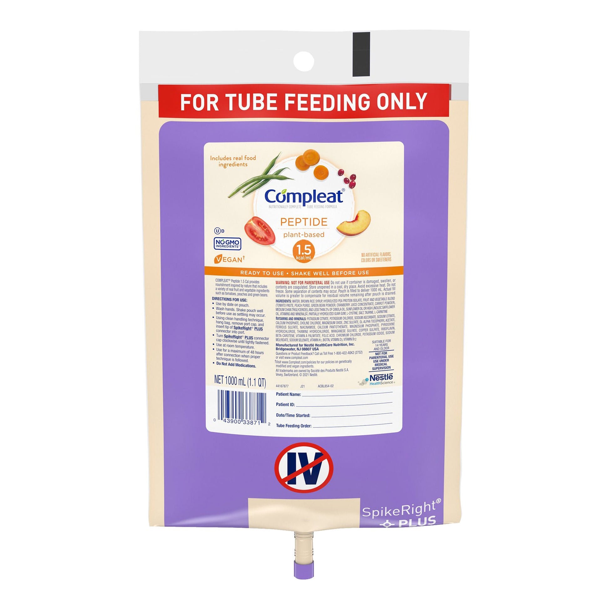 Compleat® Peptide Plant-Based 1.5 Tube Feeding Formula