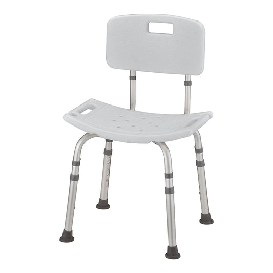 Nova Shower Chair Without Arms Aluminum Frame Removable Backrest 20 Inch Seat Width 300 lbs. Weight Capacity