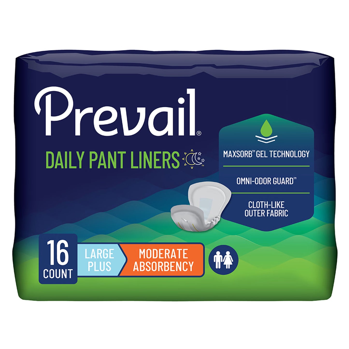Prevail® Daily Pant Liners Moderate Absorbency Bladder Control Pad, 28 Inch