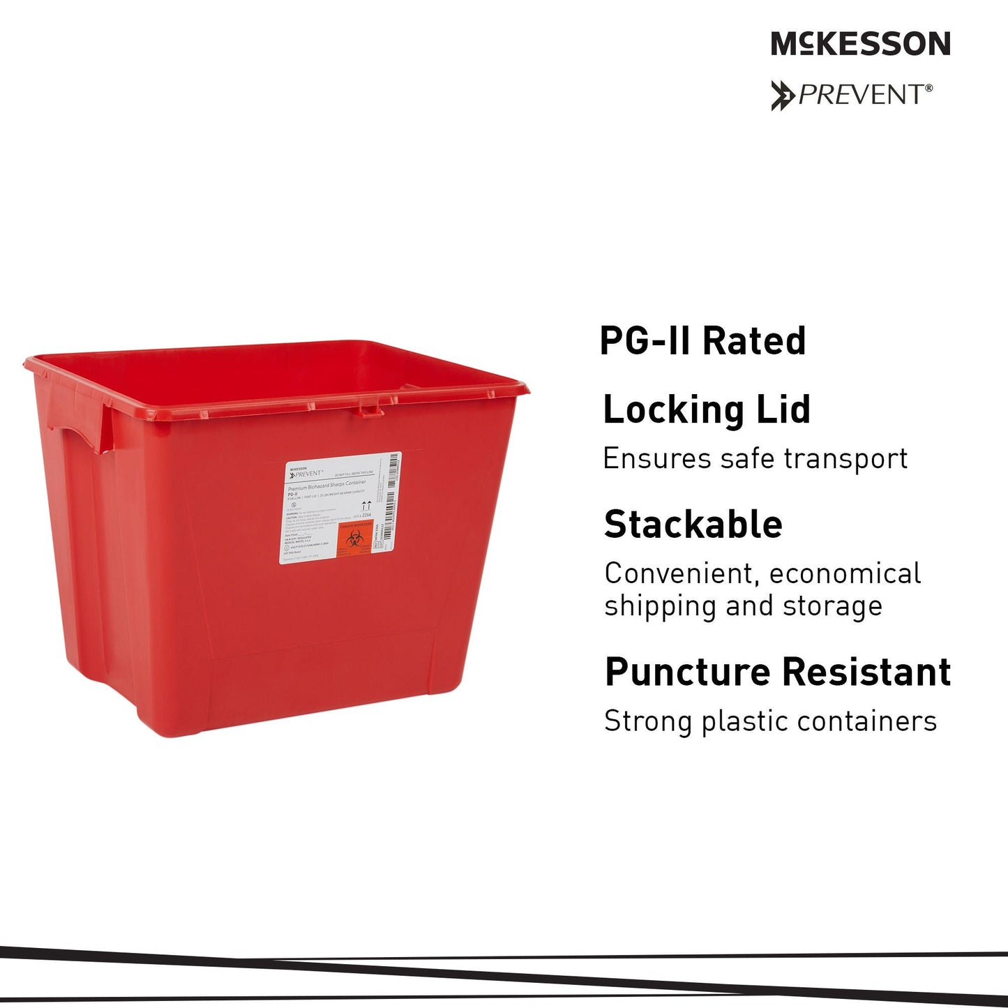 McKesson Prevent® Sharps Container, 8 Gallon