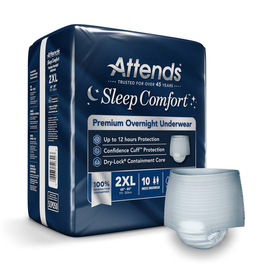 Attends® Sleep Comfort Premium Overnight Underwear, 68 – 80 Inches