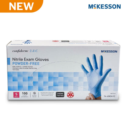 McKesson Confiderm® 2.8 C Nitrile Exam Gloves, Ocean Blue