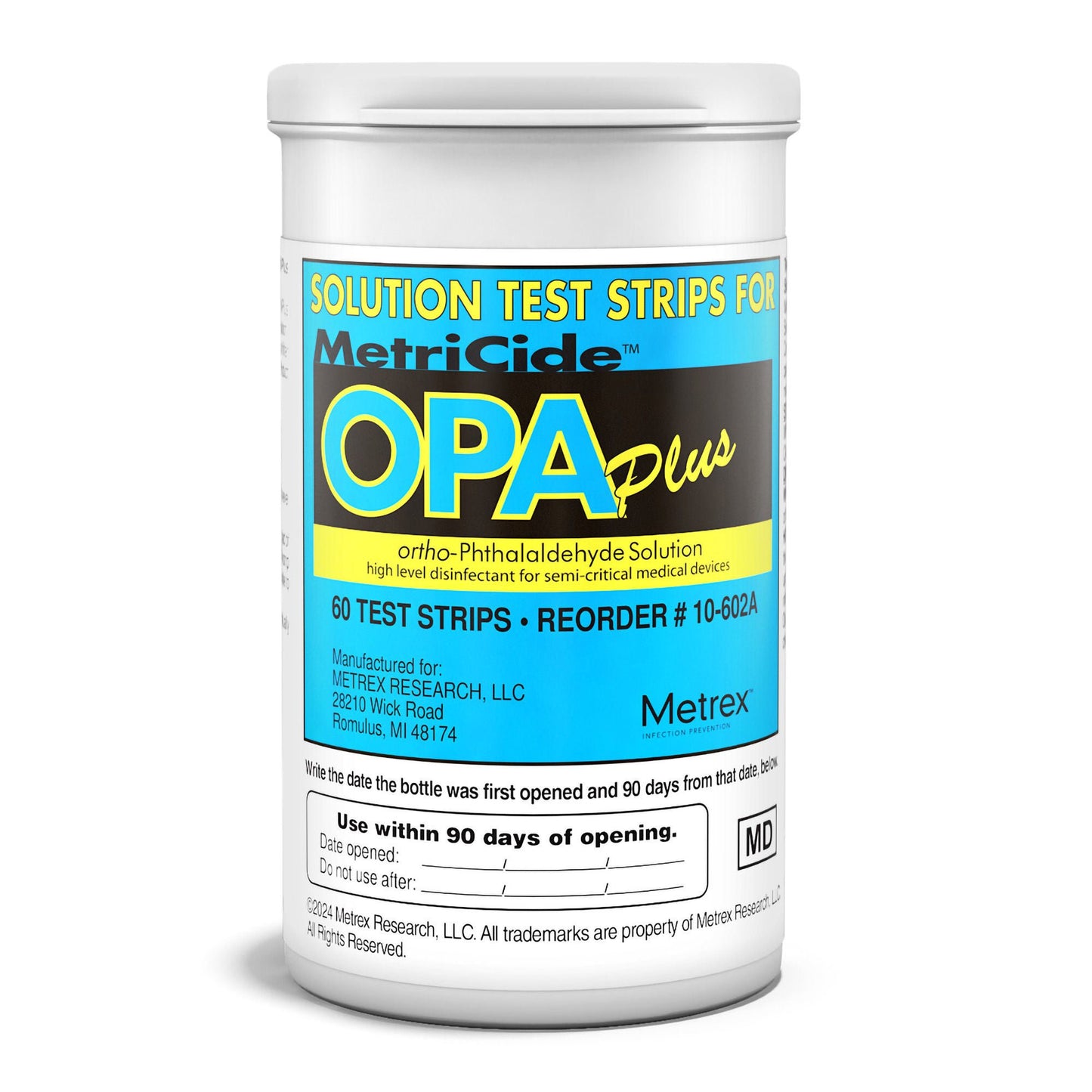 MetriCide™ OPA Plus OPA Concentration Indicator 60 Test Strips Single Use – Case of 2