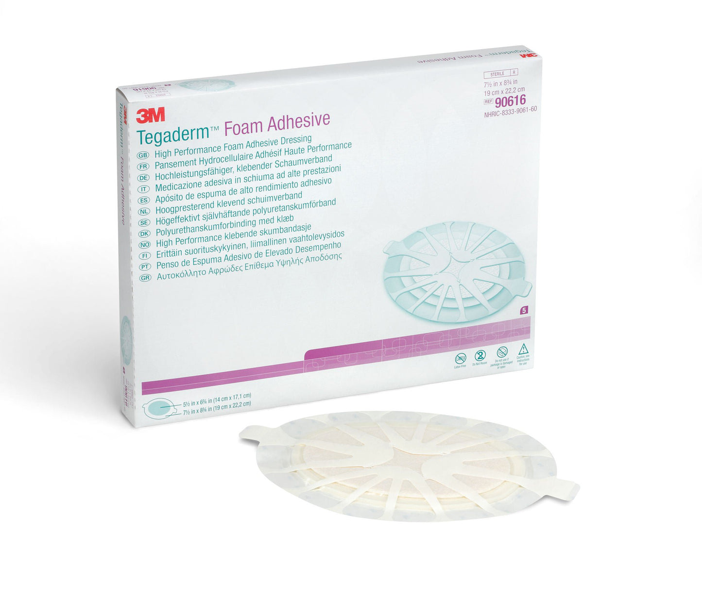 3M™ Tegaderm™ High Performance AdhesiveBorder Foam Dressing, Oval