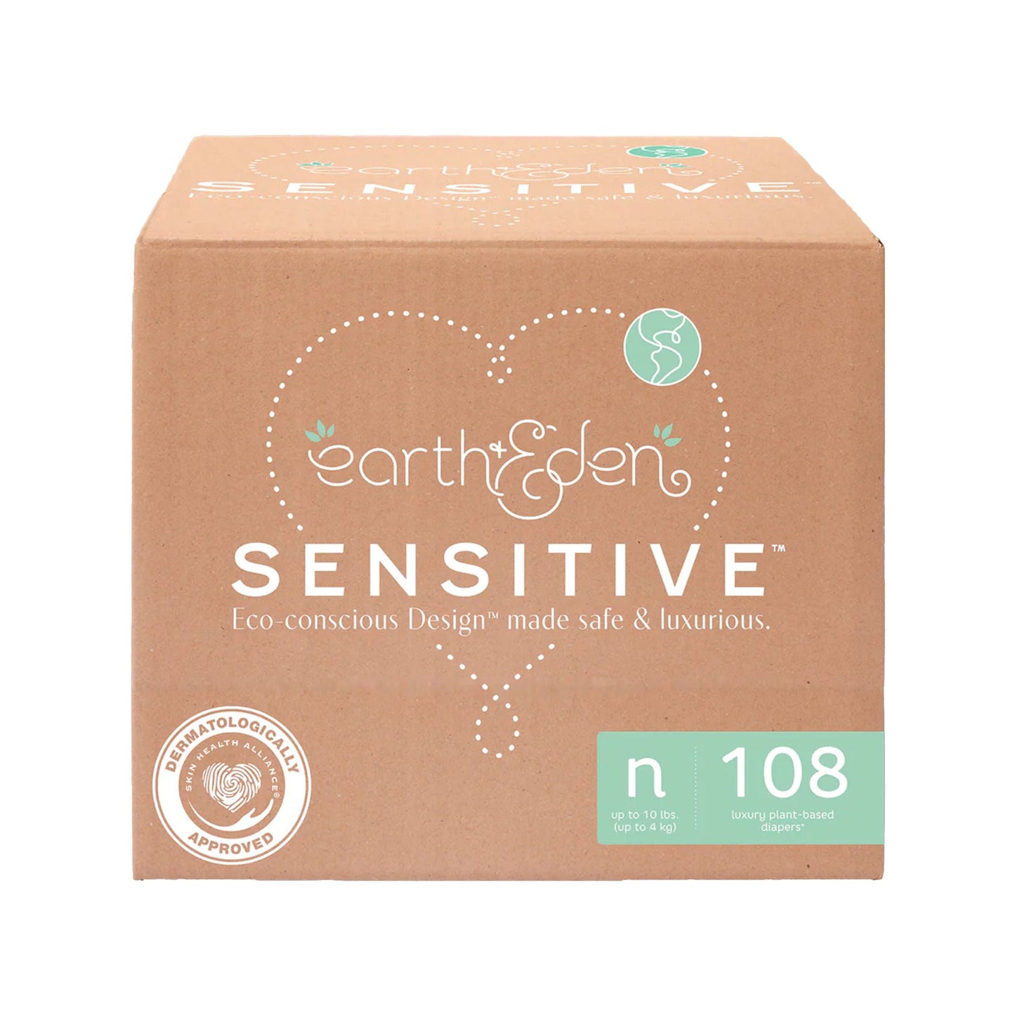 Earth & Eden Sensitive Baby Diapers, for s Weighing up to 10 lbs.