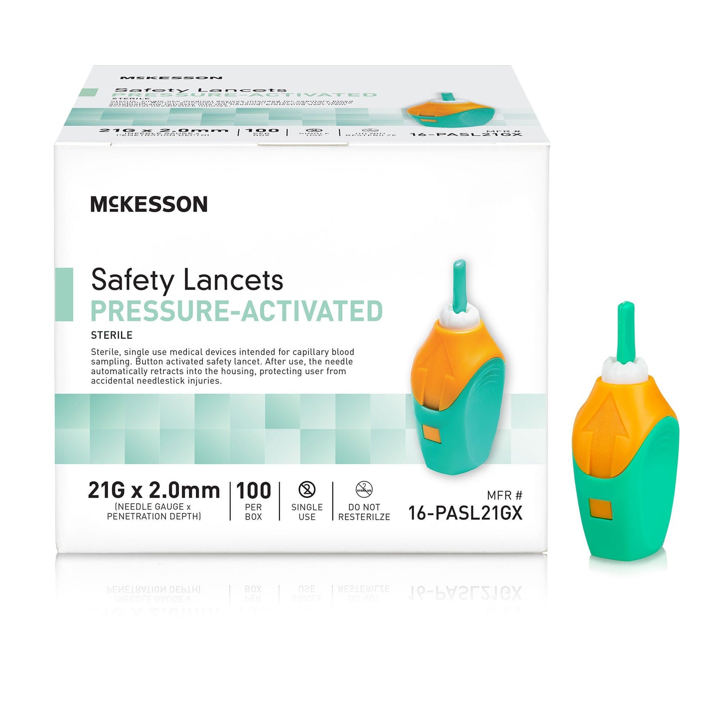 McKesson Pressure Activated Safety Lancets, Green
