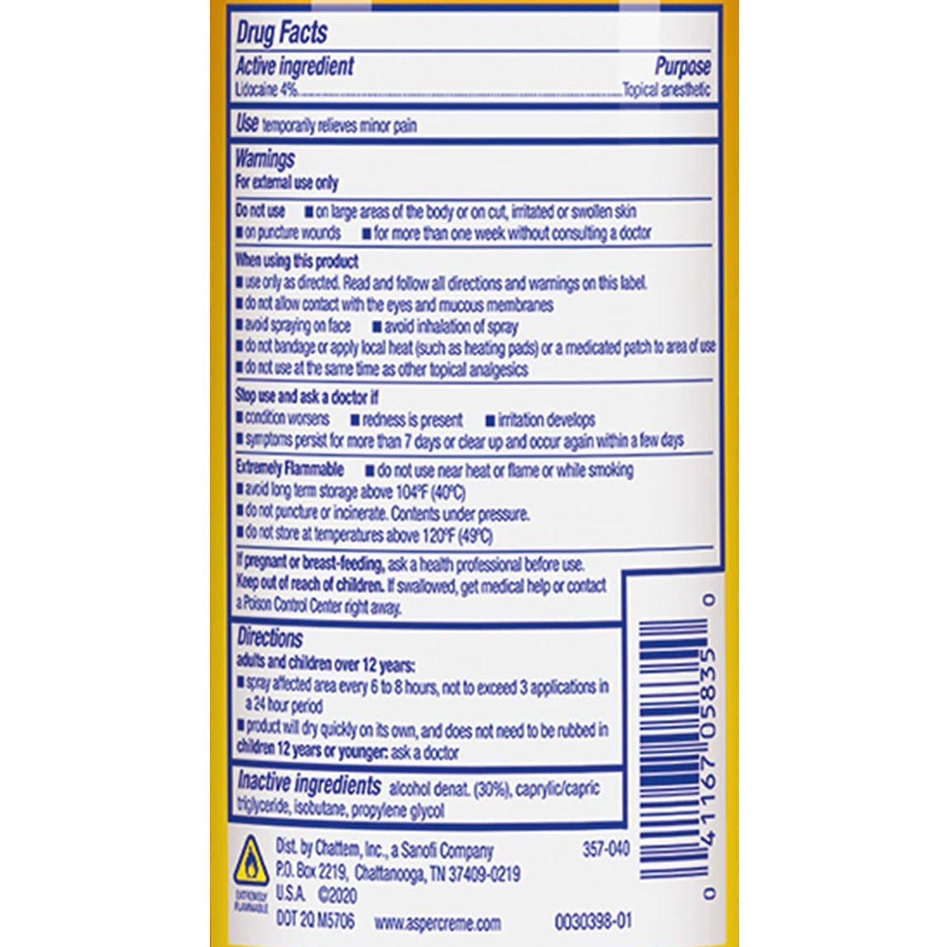 Aspercreme® Max Lidocaine Topical Pain Relief, Spray