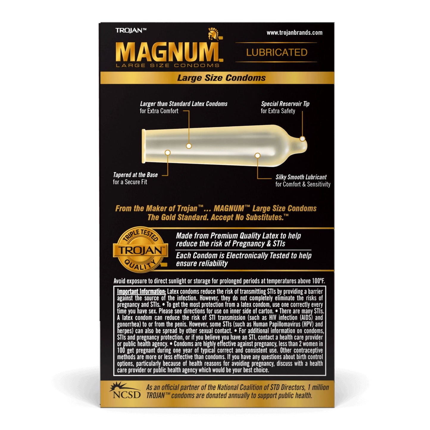Trojan® Magnum Lubricated Latex Condom
