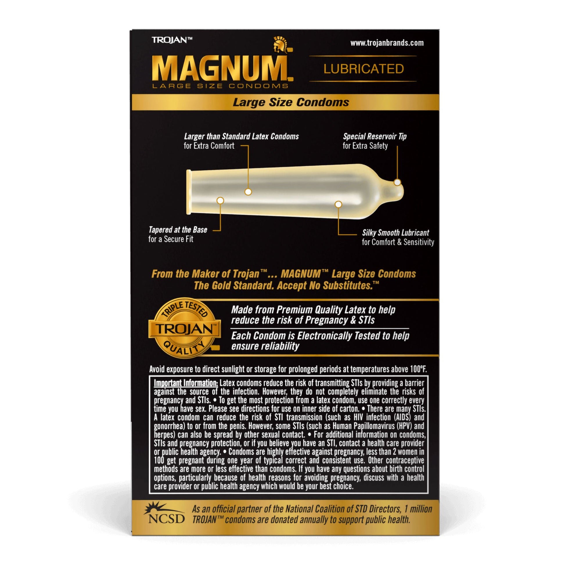 Trojan® Magnum Lubricated Latex Condom