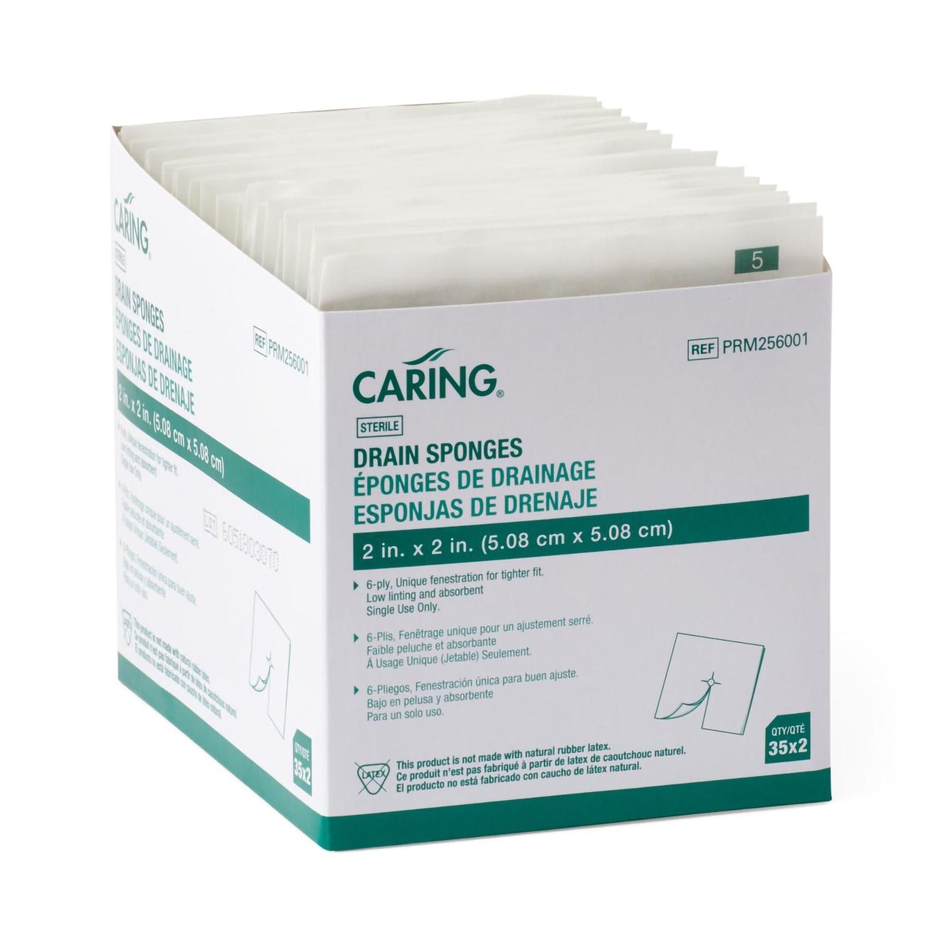 Caring® Drain Sponge, 6-Ply