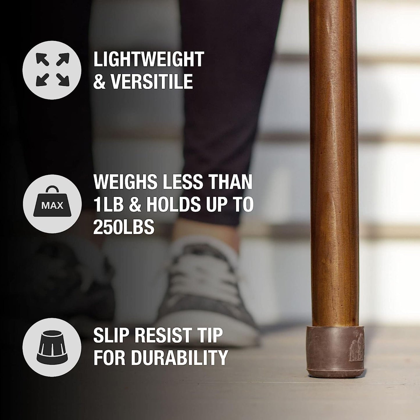 Brazos™ Traditional Straight Pine Handcrafted Walking Stick, 55-Inch, Brown