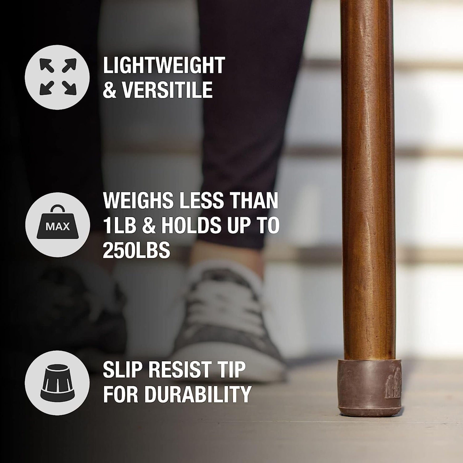 Brazos™ Traditional Straight Pine Handcrafted Walking Stick, 55-Inch, Brown